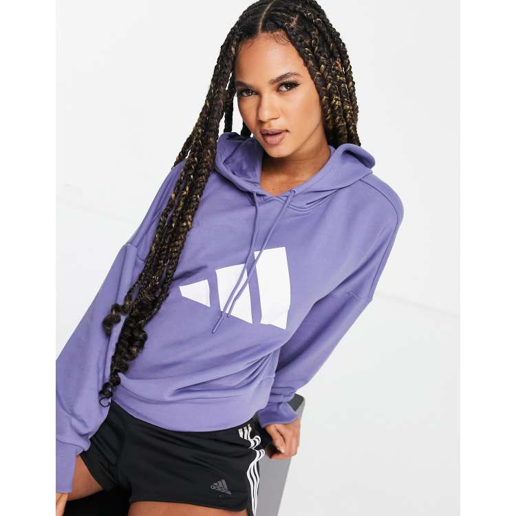 Sudadera morada con capucha y logo grande de adidas | ASOS