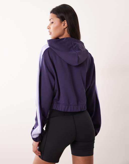 Sudadera morada con cremallera de tejido entrelazado de New Balance, 3 de 4