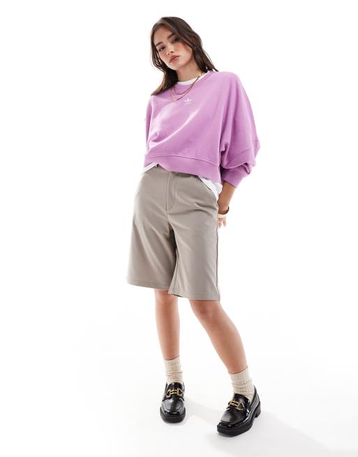 Sudadera morada con cuello redondo Essentials de adidas Originals