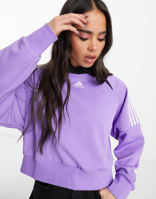 Gladys Él mismo de primera categoría Sudadera morada con solapas House of Tiro de adidas Sportswear | ASOS