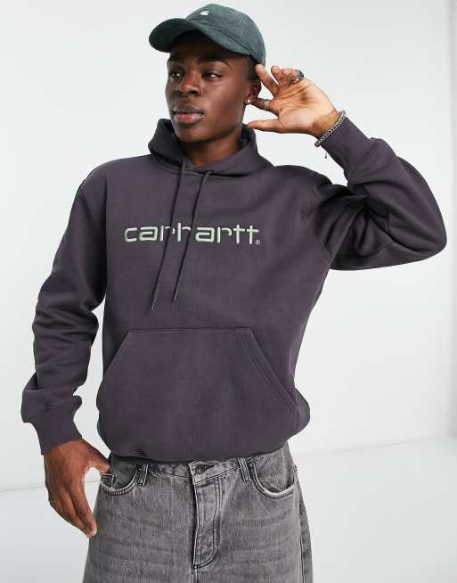 Carhartt Sudadera Hombre Morada Sudadera Morada Holgada Con