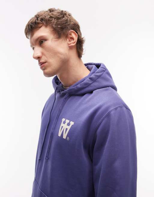 Sudadera morada sin cierres con capucha Cass de Double A By Wood Wood, 4 de 5
