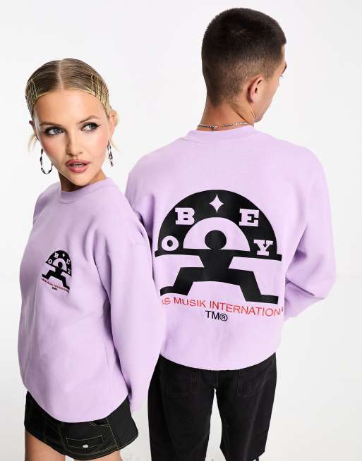 Sudadera morada unisex Haus Musik de Obey