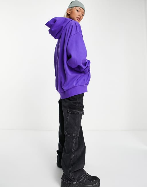 Sudadera morado luminoso extragrande con capucha de mezcla de algodón Core de Weekday - PURPLE, 2 de 4