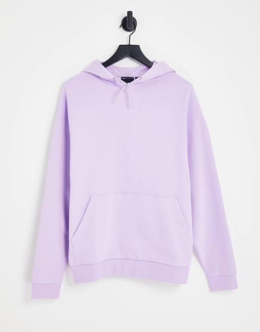 Sudadera morado pastel extragrande con capucha de ASOS DESIGN