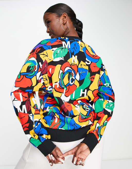 Sudadera multicolor con estampado integral de flores de adidas