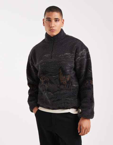 Sudadera multicolor con media cremallera y estampado de caballos corriendo de sherpa Idyllwild de Levi's - view 1