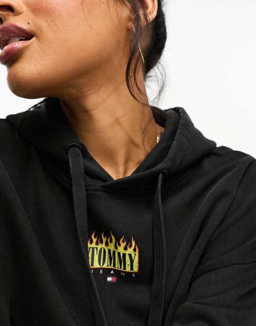 Sudadera negra con llamas best sale