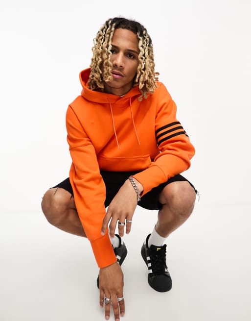 Sudadera naranja con capucha adicolor de adidas Originals 