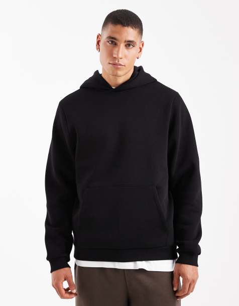 Sudadera negra básica con capucha de ASOS DESIGN - view 1