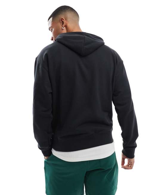 Sudadera negra básica con capucha de felpa de rizo Sport Essentials de New Balance, 3 de 4