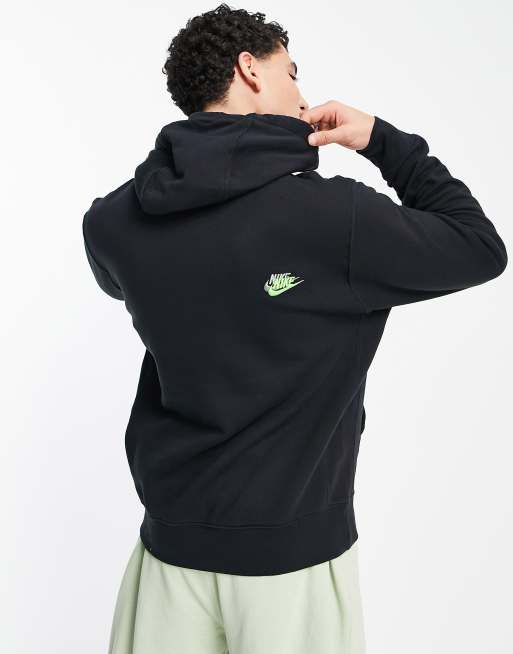 Sudadera negra b sica con capucha y logo multicolor de felpa de Nike