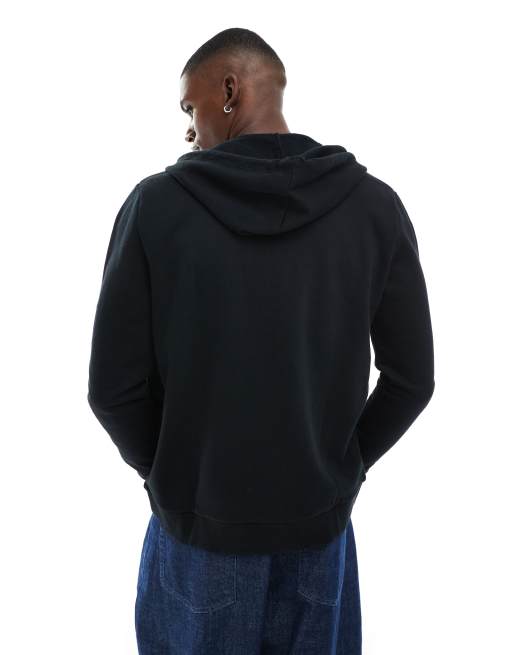 Sudadera negra básica con cremallera y capucha de ASOS DESIGN, 2 de 4
