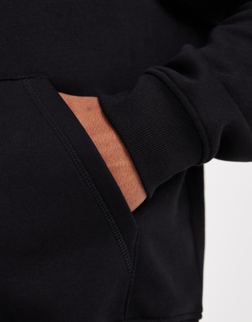 Sudadera negra básica de corte cuadrado extragrande con capucha de ASOS DESIGN , 5 de 5