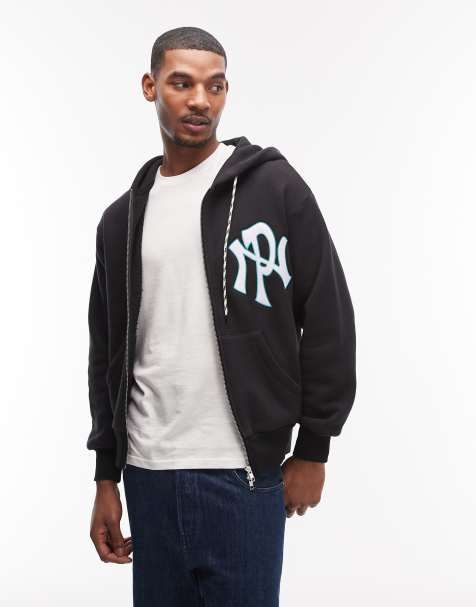 Sudadera negra con capucha, cremallera y logo de No Problemo (parte de un conjunto) - view 1