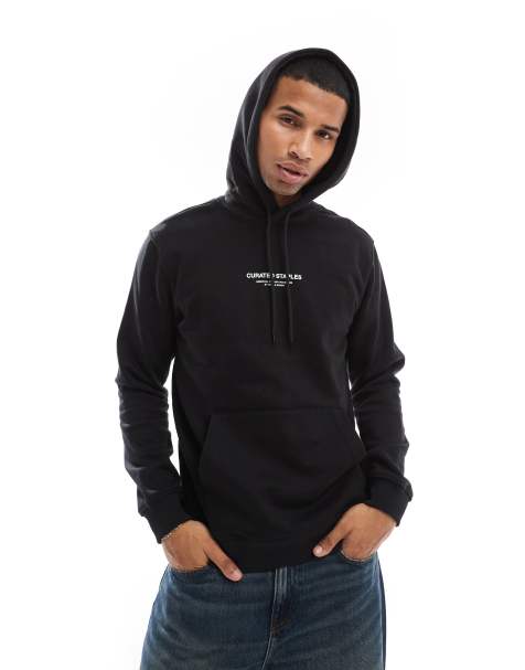 Sudadera negra con capucha Curated de ONLY & SONS - view 1