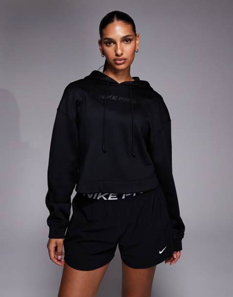 Sudadera negra con capucha de Nike Pro Training - view 1