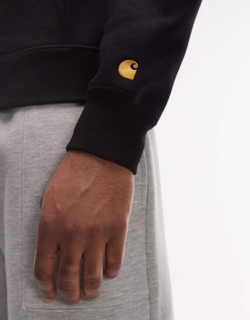 Sudadera negra con capucha de tejido grueso Chase de Carhartt WIP, 5 de 5