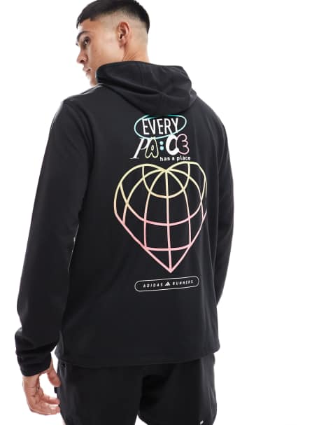 Sudadera negra con capucha Own The Run de adidas Running - view 1