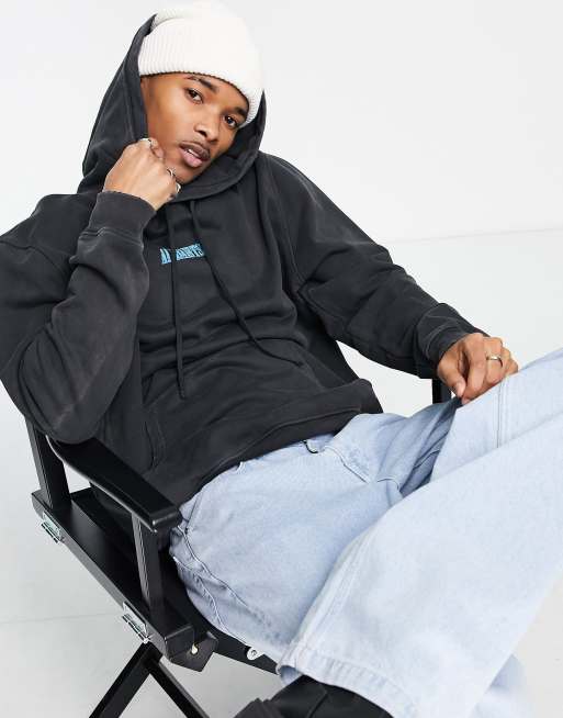 Sudadera negra con capucha sin cierres Aldor de AllSaints 