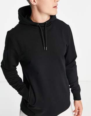 Sudadera negra con capucha sin cierres de Threadbare Fitness