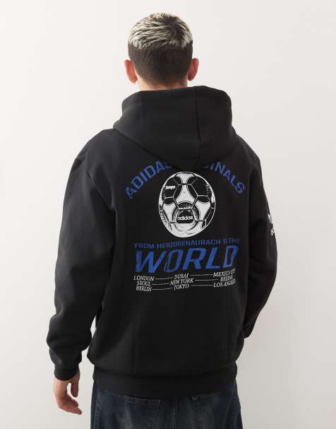 Sudadera negra con capucha Sports Club de adidas Originals - view 1