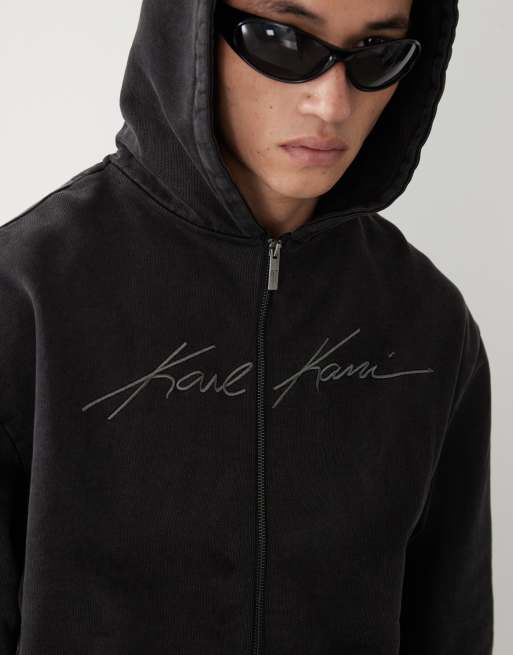 Sudadera negra con capucha y cremallera Autograph de Karl Kani (parte de un conjunto), 4 de 4
