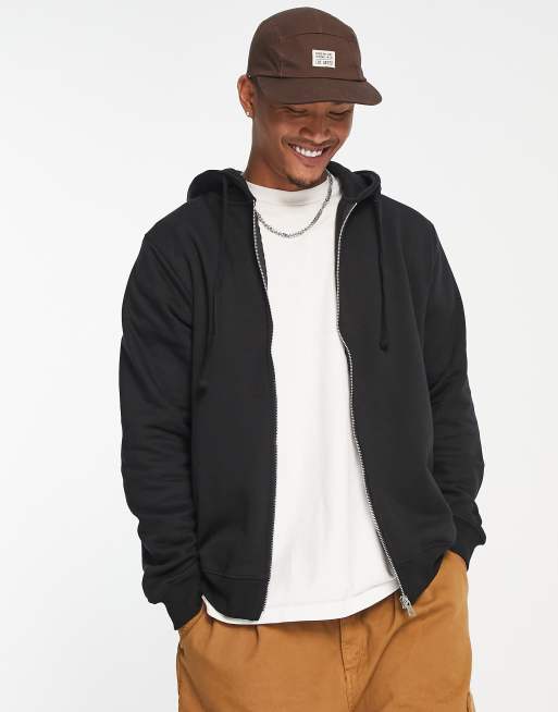 Sudadera negra con capucha y cremallera de Bolongaro Trevor