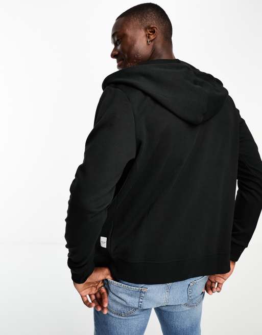 Sudadera negra con capucha y cremallera de Jack & Jones Essentials, 4 de 4