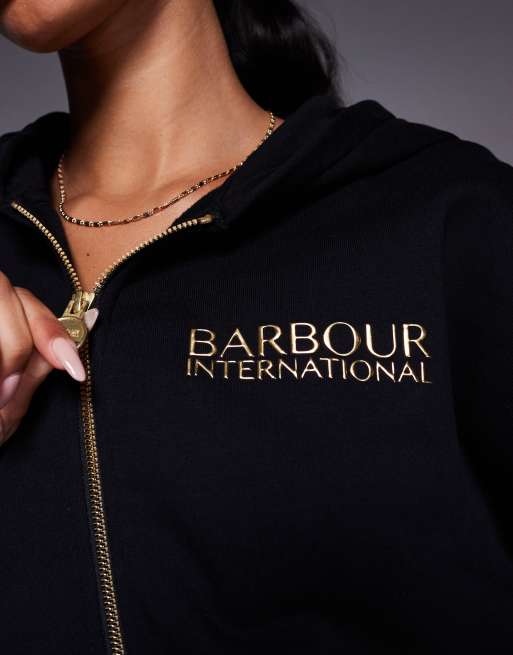 Sudadera negra con capucha y cremallera Lana de Barbour International , 3 de 4