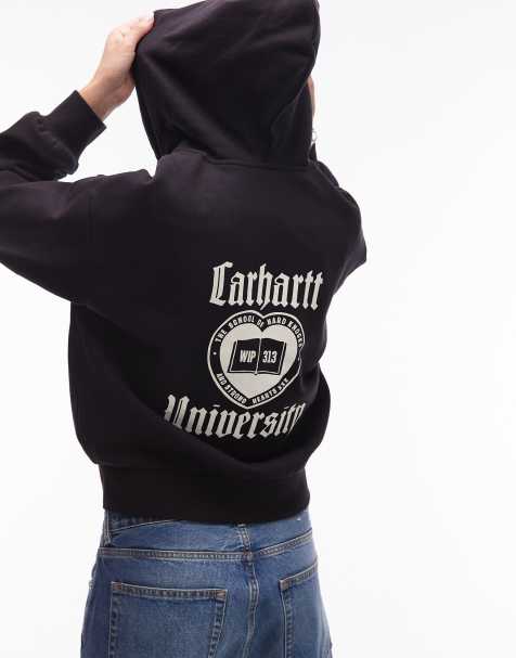 Sudadera negra con capucha y cremallera Schooling de Carhartt WIP - view 1