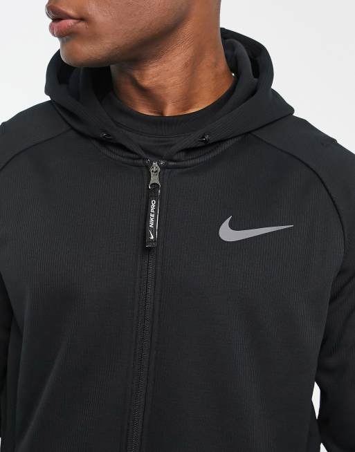 Sudadera negra con capucha y cremallera Therma Sphere de Nike Pro