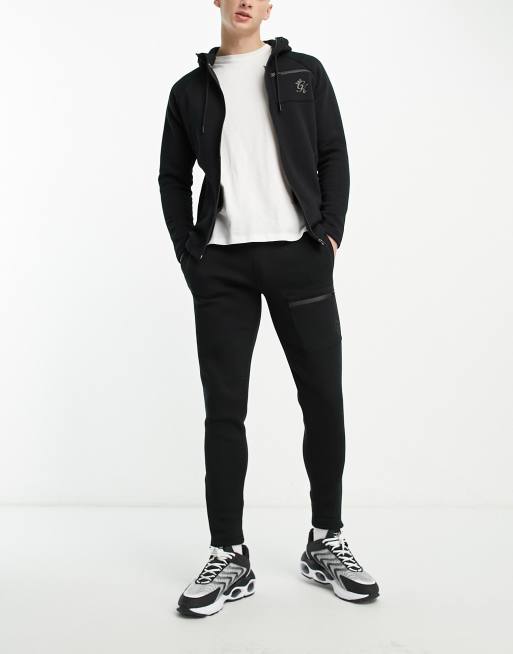 Sudadera negra con capucha y cremallera Traction de Gym King, 4 de 4