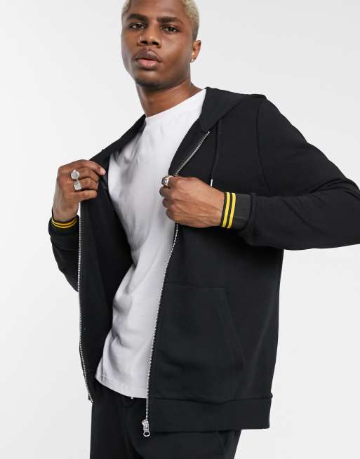 Conjunto negro de canalé a rayas de ASOS DESIGN, 2 de 3