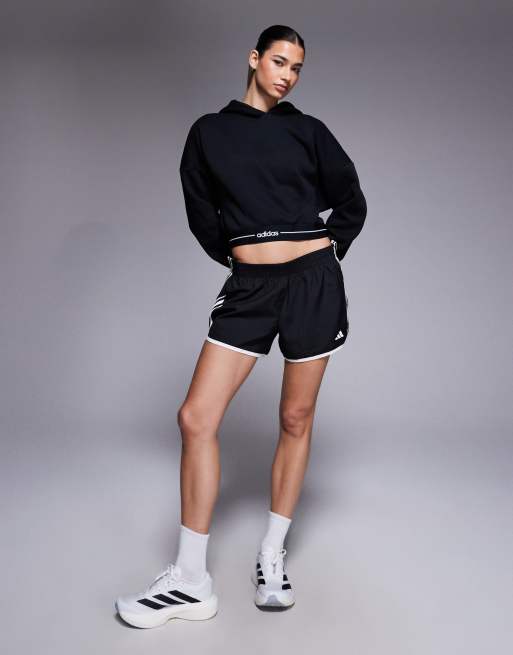 Sudadera negra con capucha y detalle lineal Hyperglam de adidas Training, 2 de 4