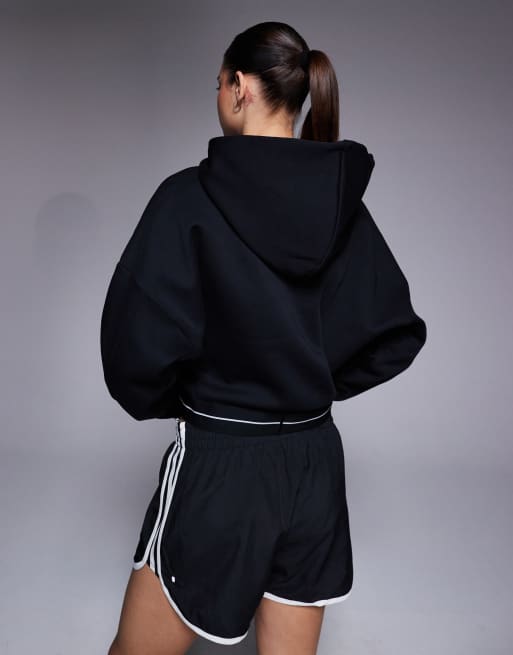 Sudadera negra con capucha y detalle lineal Hyperglam de adidas Training, 4 de 4
