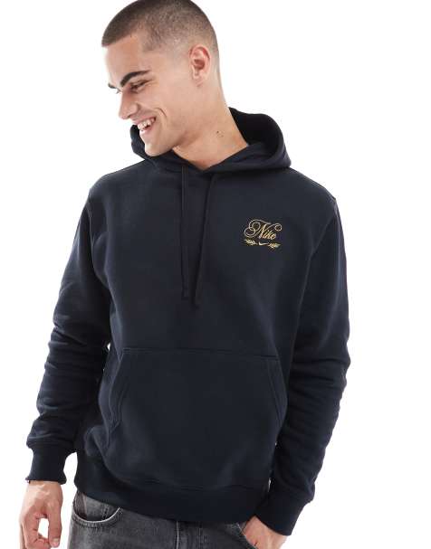 Sudadera negra con capucha y diseño festivo de Nike Club - view 1