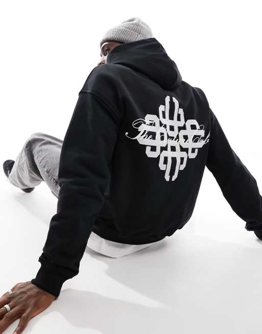 Sudadera negra con capucha y emblema de The Couture Club