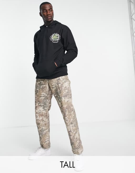 Sudadera negra con capucha y estampado de bola mágica en la parte delantera de New Love Club Tall