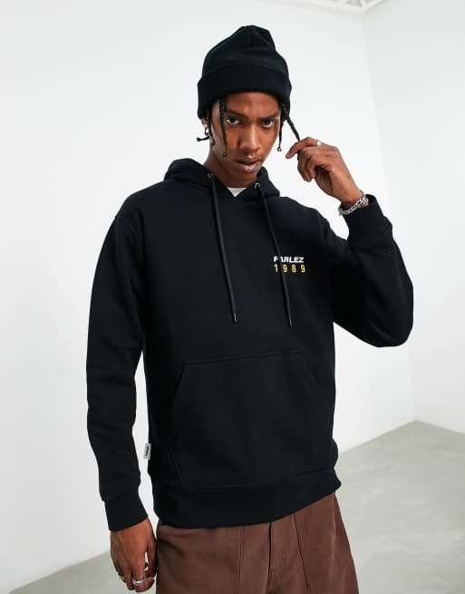 Sudadera negra con capucha y estampado en la espalda Castara de Parlez