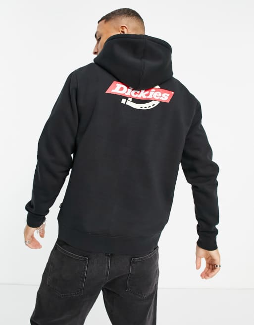 Sudadera negra con capucha y estampado en la espalda Ruston de Dickies 