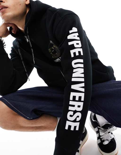 Sudadera negra con capucha y estampado en la espalda X-Bone de - Main Image