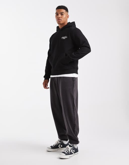 Sudadera negra con capucha y estampado gráfico en la espalda de JJ Rebel, 3 de 5