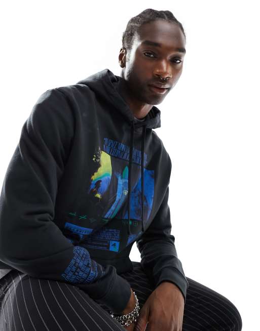 Sudadera negra con capucha y estampado gráfico Radiance Oth de AllSaints