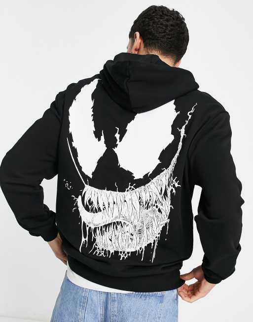 sí mismo Fotoeléctrico Tesoro Sudadera negra con capucha y estampado grande de "Venom" en la espalda de  ASOS DESIGN | ASOS