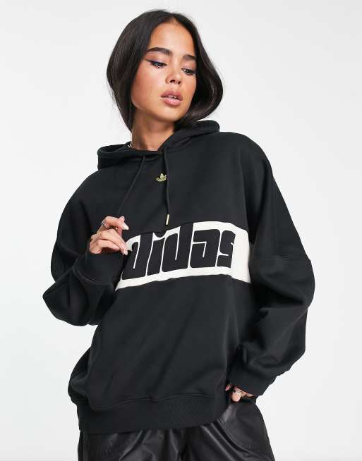 Sudadera negra con capucha y estampado retro Ski Chic de adidas Originals 