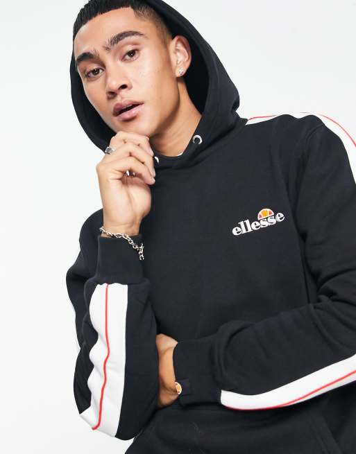 Sudadera capucha y franja roja en el lateral Paiger Oh de ellesse | ASOS