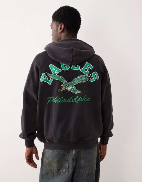 Sudadera negra con capucha y gráfico trasero de los Eagles de la NFL de Abercrombie & Fitch - view 1