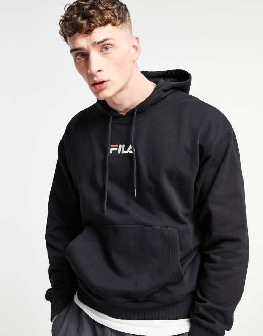 Sudadera negra con capucha y logo bordado Jamal de Fila