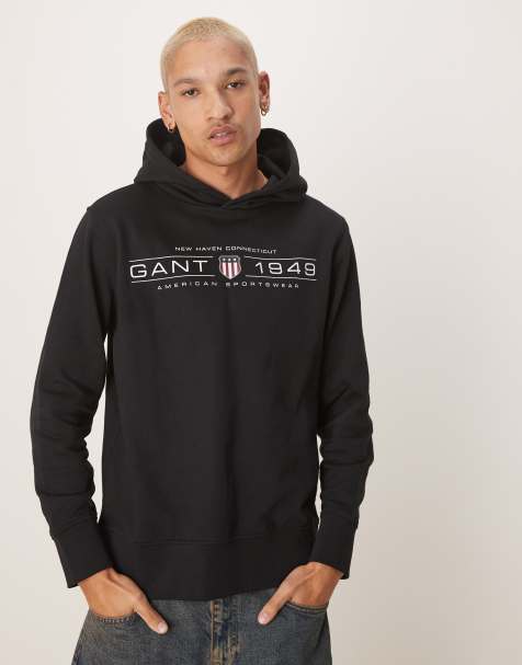 Sudadera negra con capucha y logo de escudo 1949 de GANT - view 1